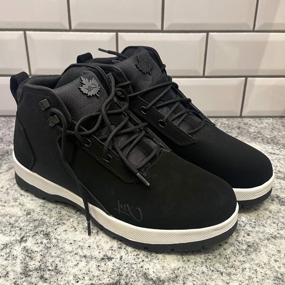 K1X HIKE Men's Black White‎ Mid Top Lace Up Boots Size 10.5 Outdoor Streetwear